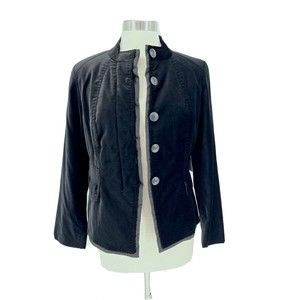 Coldwater Creek NWT $100 Womens 10 Petite Jacket Blazer Velvet Black Career